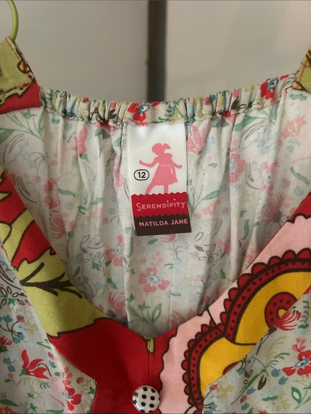 Matilda Jane Fruit Punch Dress Patchwork Sundress in Green and Red girls size 12